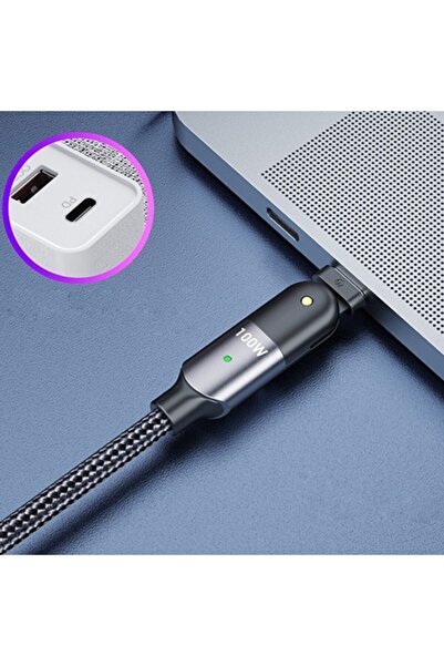 Ally Mobile Ally 60w Usb Type-c Pd Hızlı Şarj Kablosu 2metre Döner Başlıklı Kablo Siyah