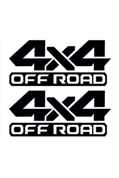 4x4 Off Road Oto Sticker, Araba Sticker, Yapıştırma 2 Adet 30x12 Cm Siyah