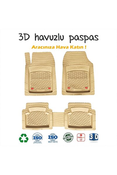 SAFİR 2004 Model Fiat Albea Için Havuzlu Tip Universal Lüks Bej Paspas