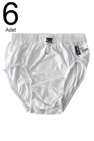 bonbonetti Boy's White Slip Panties 6 Pack
