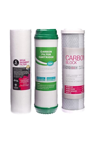 SULOOK Su Arıtma Cihazı Filtresi 3'lü Seti Açık Kasa Ön Alt Tam Paket