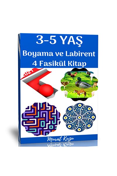 Enine Boyuna Eğitim 3-5 Years Old Coloring and Maze Book Set (4 Fascicle Books)