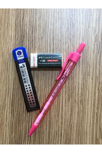 Faber Castell مجموعة ممحاة قلم رصاص من فابر كاستل تراي كليك 0.7 ملم باللون ال...