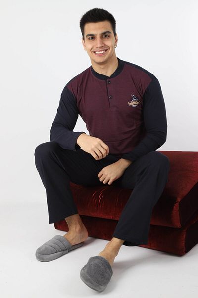 Rimoli 100% Cotton Single Jersey Jacquard Men's Pajama Set 1035