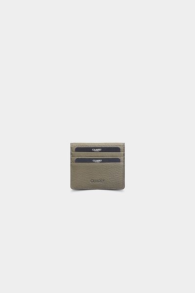 GUARD Khaki Green Leather Card Holder - Patched Design