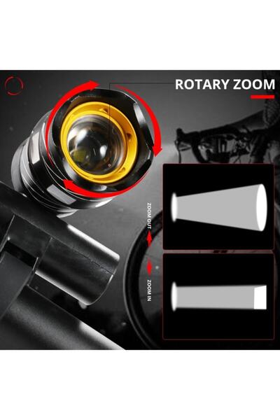 Schulzz High Lümen Su Geçirmez T6led Bisiklet Farı 3000mah