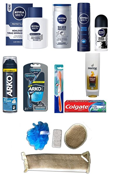 NIVEA Erkek Cilt Bakım, Traş Ve Banyo Seti 13 Parça - Damat Çeyizi Sandıksız