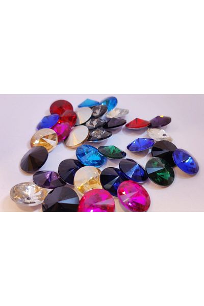 yiğit aksesuar 18 mm Rivoli Glass Stone Μικτή Συσκευασία 20 Τεμάχια