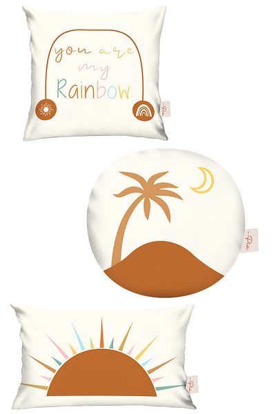 Piamom Σετ μαξιλαριών ριχτάρι 3 τεμαχίων Scandinavian Rainbow - Βρεφικό & Παιδικό Δωμάτιο