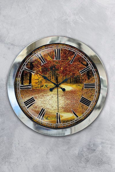 Kasva Concept Ρολόι τοίχου 36 εκ. Chrome Metal Natural Life