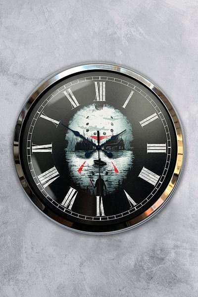 Kasva Concept Gift 40 cm Chrome Metal Pirate Wall Clock