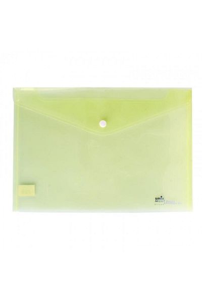 Umix Snap Envelope File Yellow A4 Eco Transparent U1120p-sa-eco (12 Pack)
