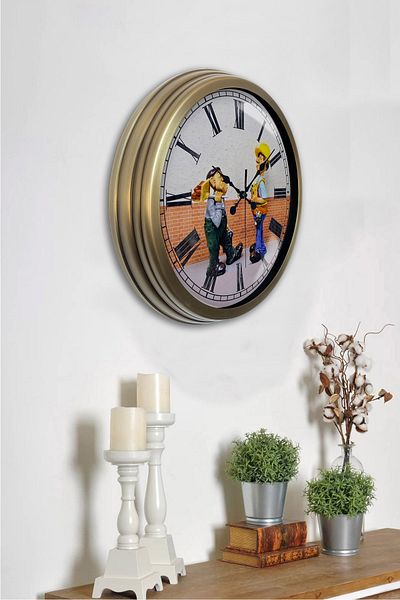 Kasva Concept Ceas de perete din metal anticat de 40 cm