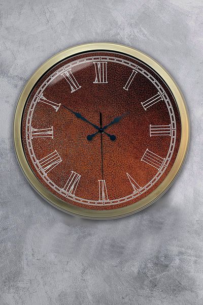 Kasva Concept Gift 40 cm Antique Metal Brown Wall Clock