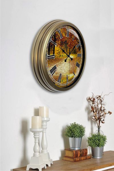Kasva Concept 40 cm Antique Metal Natural Life Wall Clock