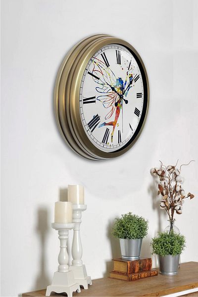 Kasva Concept Cadou 40 Cm Ceas de Perete Metal Dinți Antic