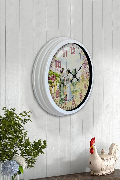 Kasva Concept Gift 40 cm White Metal Nostalgia Wall Clock