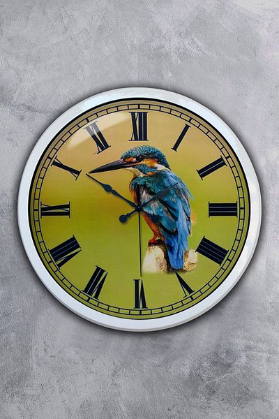 Kasva Concept Gift 40 cm White Metal Bird Wall Clock