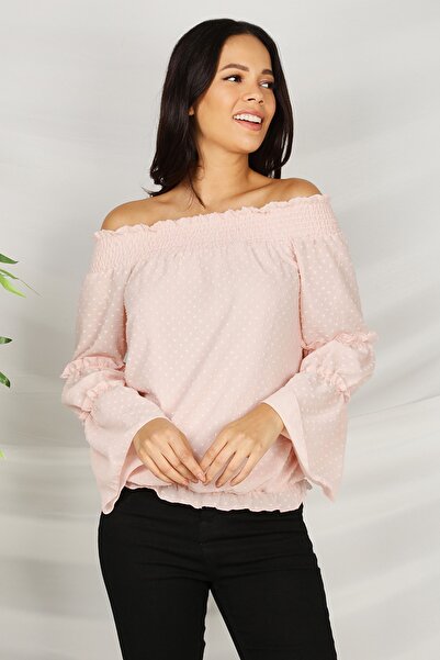 Select Moda Γυναικεία μπλούζα με λαιμόκοψη και κορδόνι στη μέση