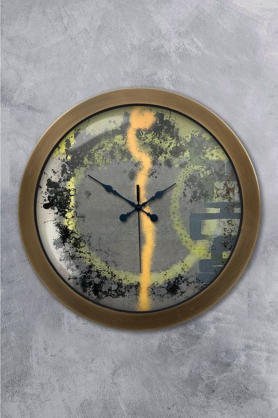 Kasva Concept 36 cm Tumbled Metal Modern Line Wall Clock