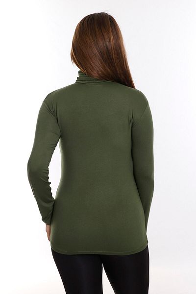 DISENTIS MODEST Χακί Viscose Throat Half Fisherman Σώμα μεγάλου μεγέθους