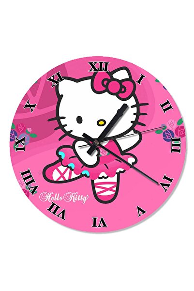 Cakatablo 30 Cm Çap Hello kitty Pembe Duvar Saati