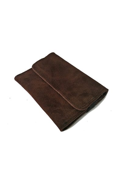 bouscrab Πορτοφόλι Bitter Brown Real Suede Leather Wallet
