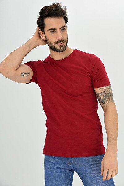 DYNAMO T-Shirt - Bordeaux - Slim Fit