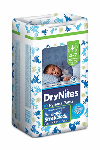 DryNites Bebek Bezi Erkek 4-7 Yaş Small 10 Adet Gece Külotu
