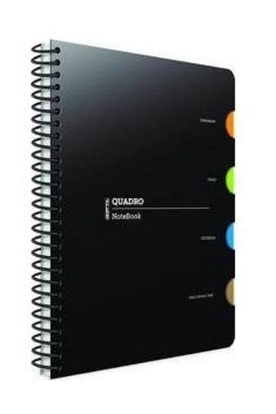 Gıpta Quadro Spiral 4 Separator Pp Cover Notebook Checkered 17X24 Cm 150 Sheets 3-2908000-2011