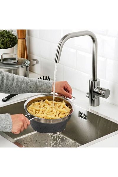 IKEA Strainer, Stainless Steel-Silicone Dukkan Folding 3.0 Lt Practical Kitchen Utensils