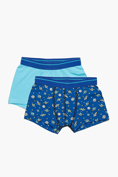 Koton Zweiteilige Boxershorts für Jungen, blau - 7Ylb92094Mk