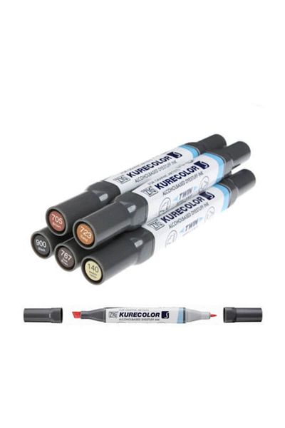 Zig Zıg Kurecolor Cartoonist Fine & Brush Marker Cnkc2200 Double Ended Manga and Graphic Marker No:b01 Blend