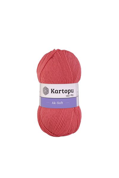 Kartopu Ak-Soft K260 - 1 Hand Knitting Lanyard (Mercan)