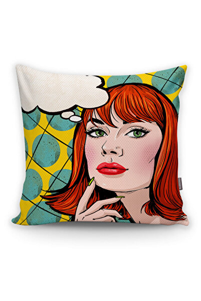 Realhomes Pop Art Illustrated Digital Printed Decorative Pillow Cushion Cover