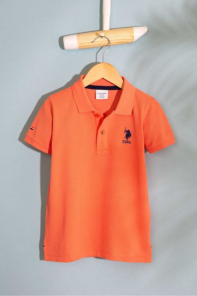 U.S. Polo Assn. Tricou roz pentru băiat