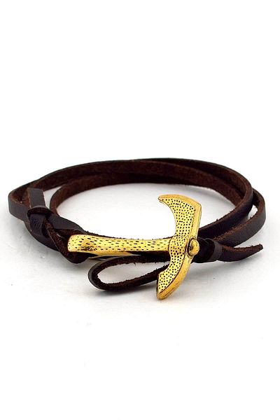 Solfera Men's Combat Baltasi Brown Original Leather Bracelet BT560