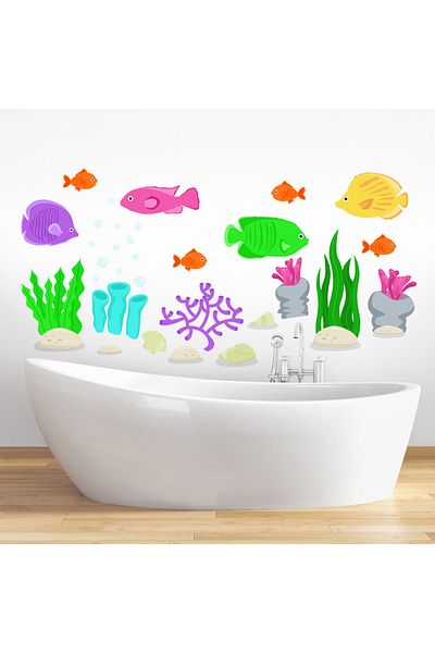 Tilki Dünyası Undersea View Shower Cabin and Bathroom Sticker