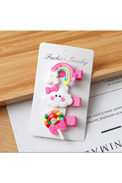 Luckylovelykids مجموعة إبزيم مكونة من 3 قطع من سحابة وحلوى للفتيات الصغيرات ب...