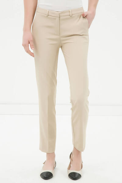 Koton Women's Beige Trousers 6YAK42537RW