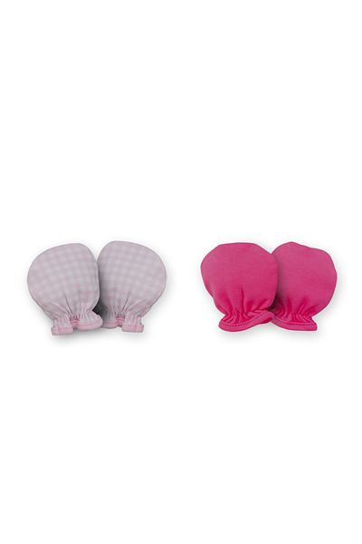 Baby Corner قفازات للفتيات الصغيرات باللون الأبيض الفوشيا مكونة من قطعتين 1044