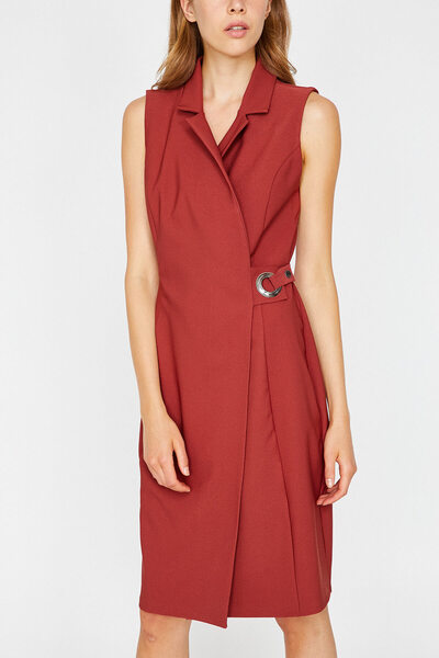 Koton Γυναικείο Καφέ Φόρεμα 9KAF80342FW