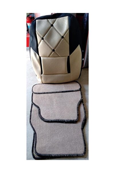 Şentürk Oto Koltuk Kılıfı Takımı Krem Siyah Renk – Komple Paspas Takımı Renau...