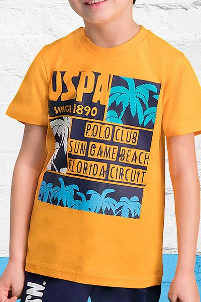 U.S. Polo Assn. Costum Capri pentru băiat portocaliu licențiat