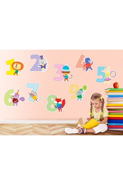 Tilki Dünyası Cute Numbers Sticker