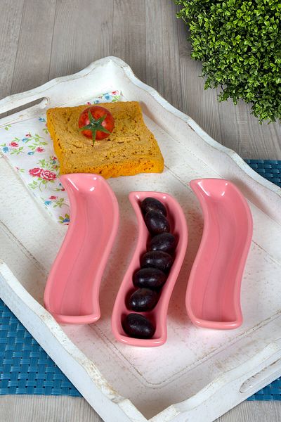 Keramika Pink Ivory Olive Tray 18 Cm 3 Pieces