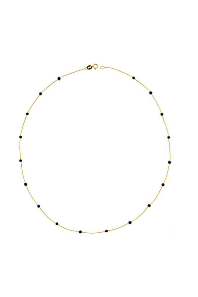 Glorria Kadın Altın Siyah Taşlı Sıra Kolye DM0035-S