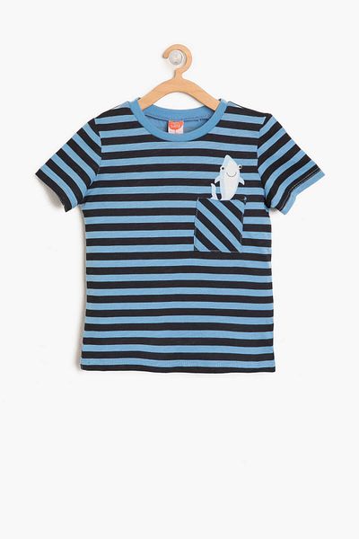 Koton Navy Blue Baby Boy Striped T-Shirt