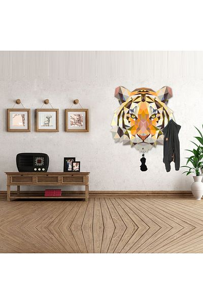 Tilki Dünyası Colorful Tiger Hanging Wall Sticker