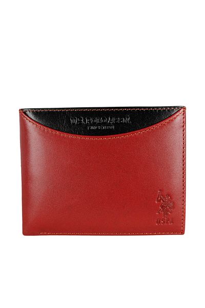 U.S. Polo Assn. Ανδρικό πορτοφόλι Claret Red από γνήσιο δέρμα PLCZ8375